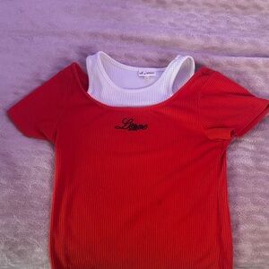 Self Esteem White Ribbed Top